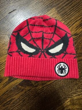 GAP Red and Black Spider Knit Beanie, Size: M/L